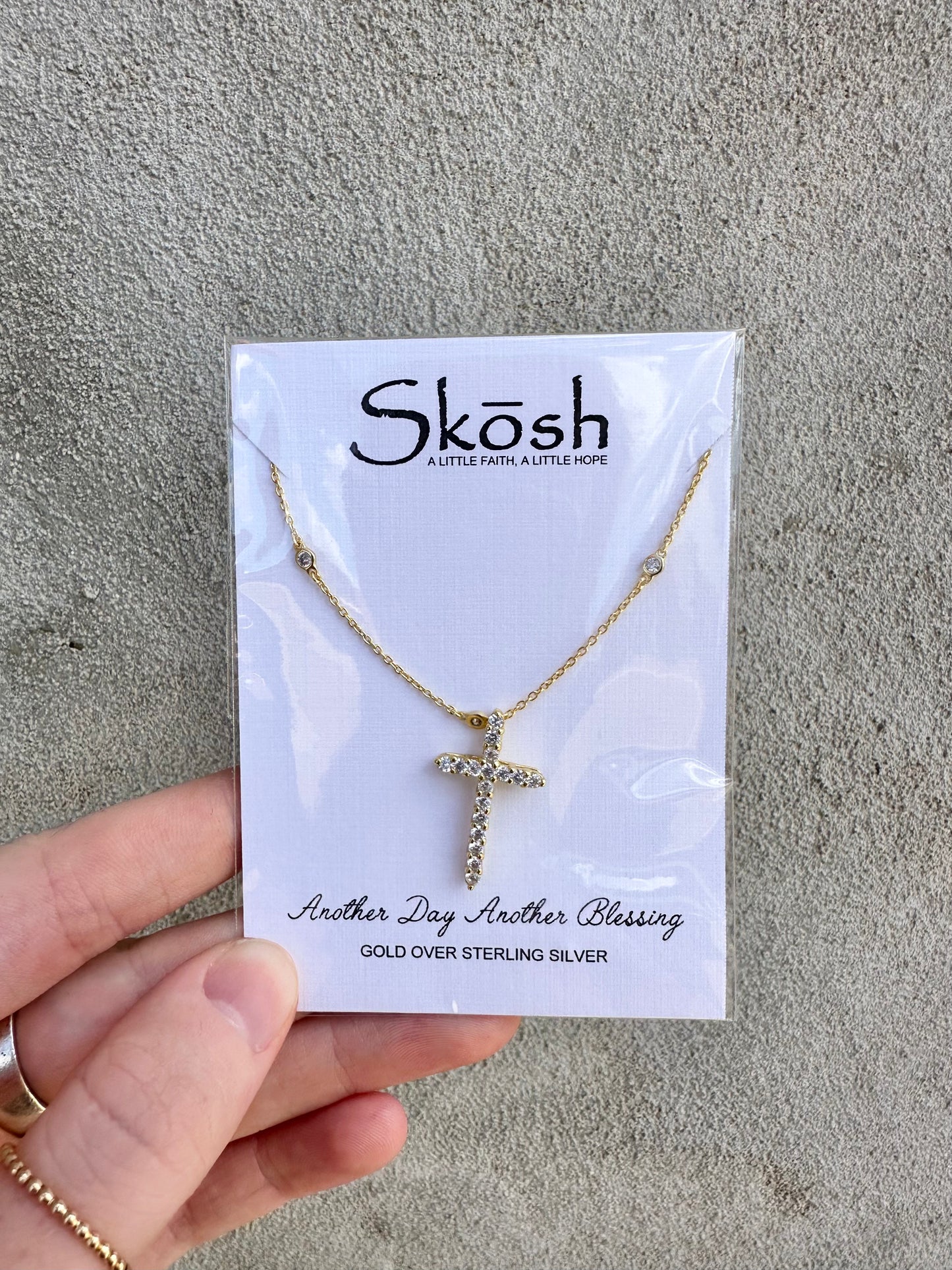 Large Cross CZ Necklace