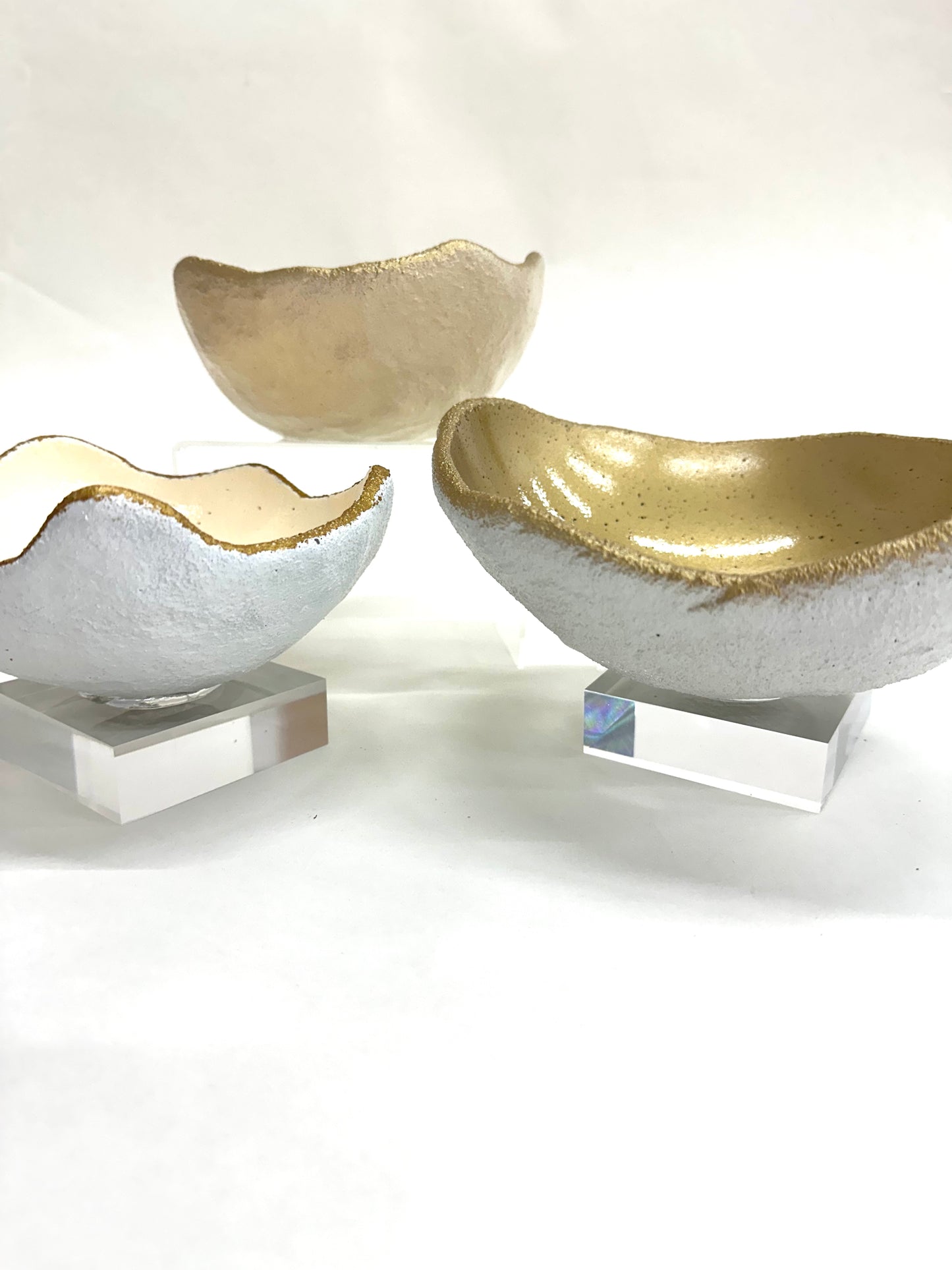 Shallow Bowls with Acrylic Bottoms