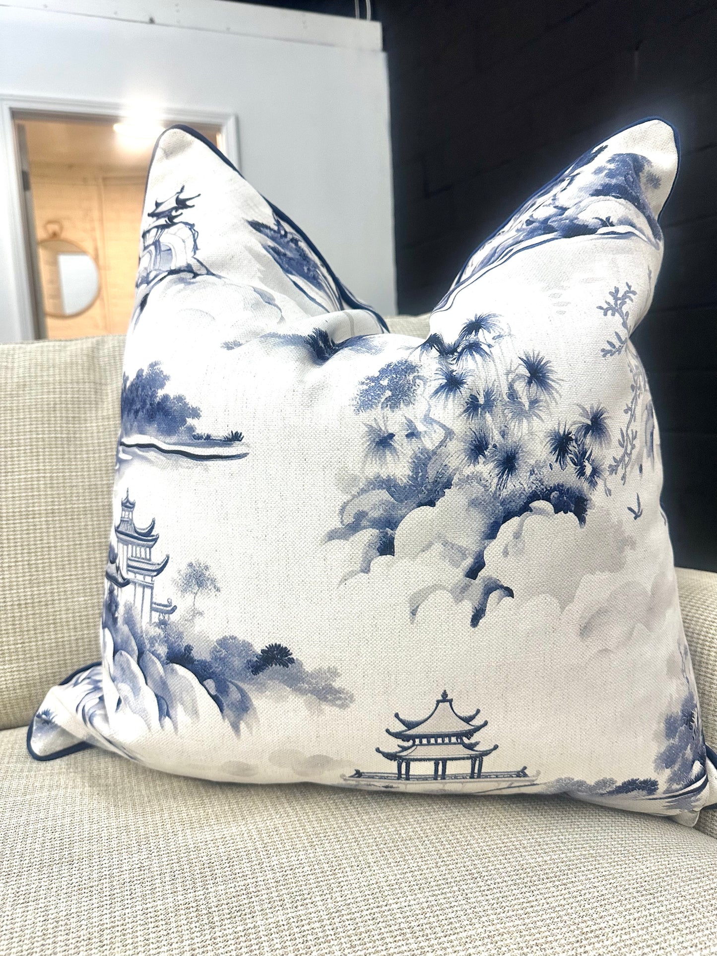 Blue Chinoiserie Accent Pillows