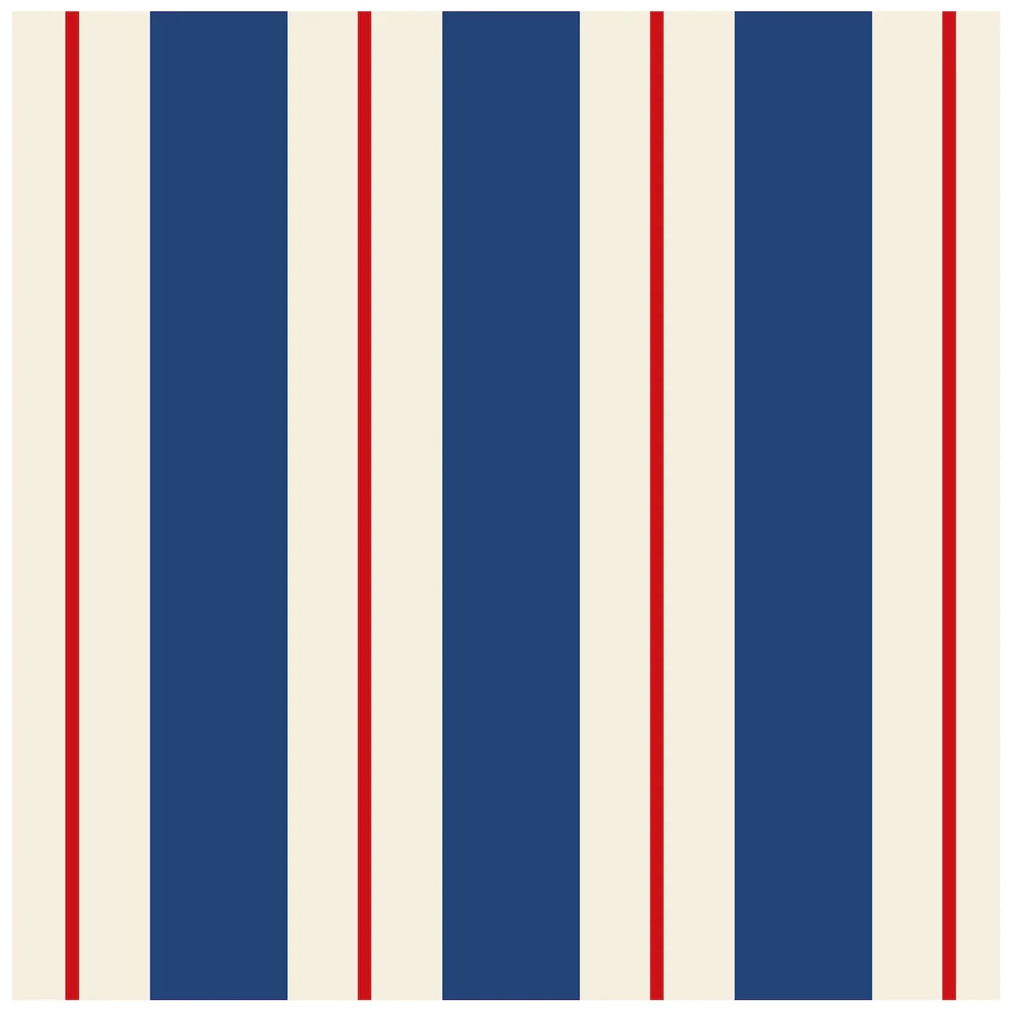 Navy & Red Awning Stripe Cocktail Napkin