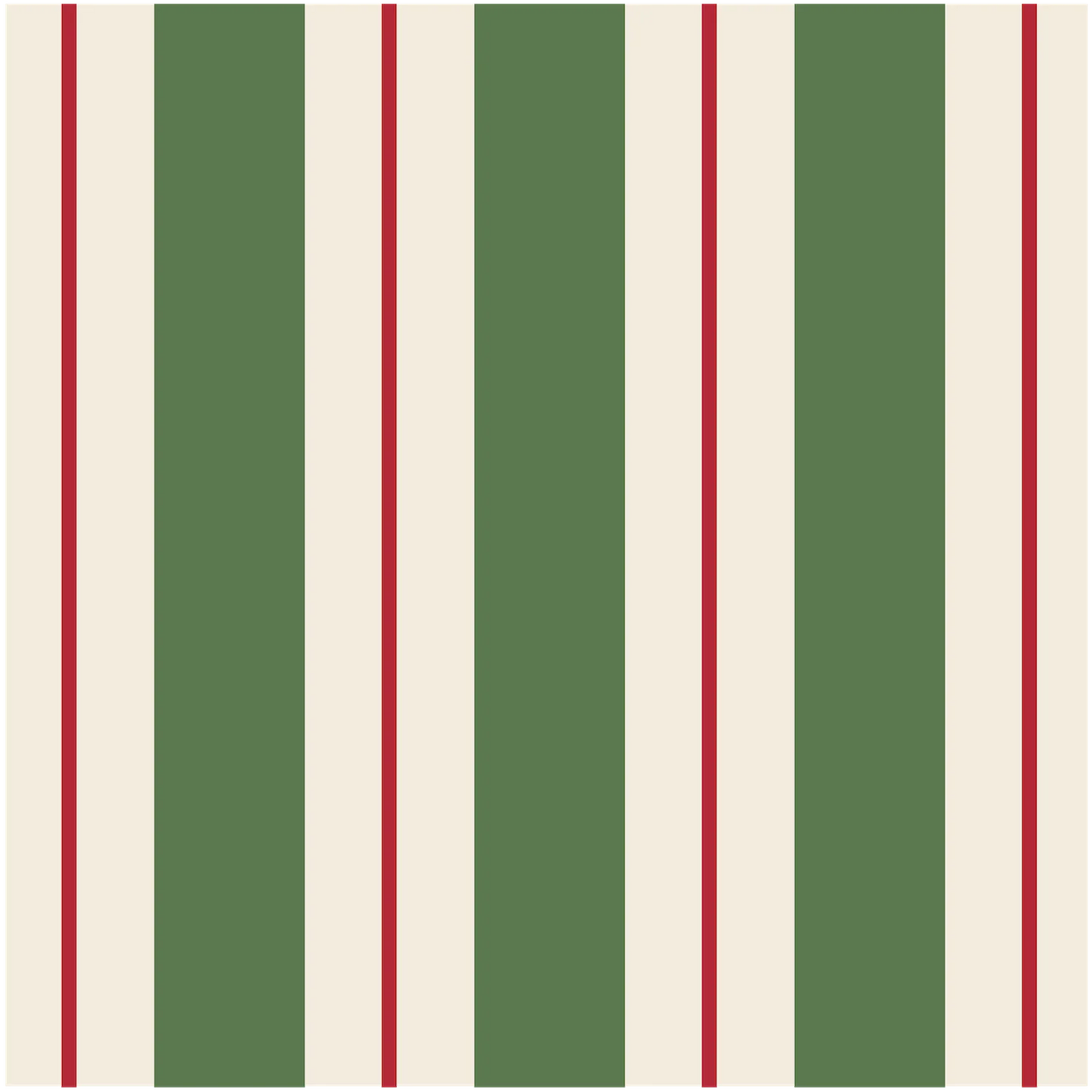 Green & Red Awning Stripe Cocktail Napkin