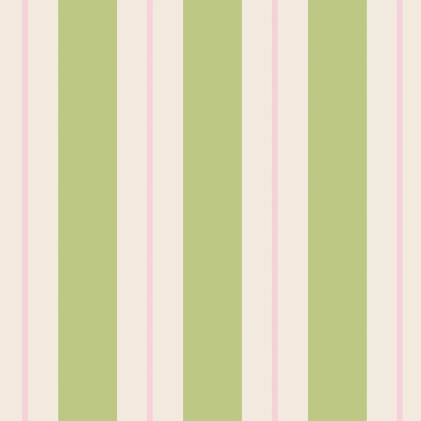Green & Pink Stripe Awning Cocktail Napkin