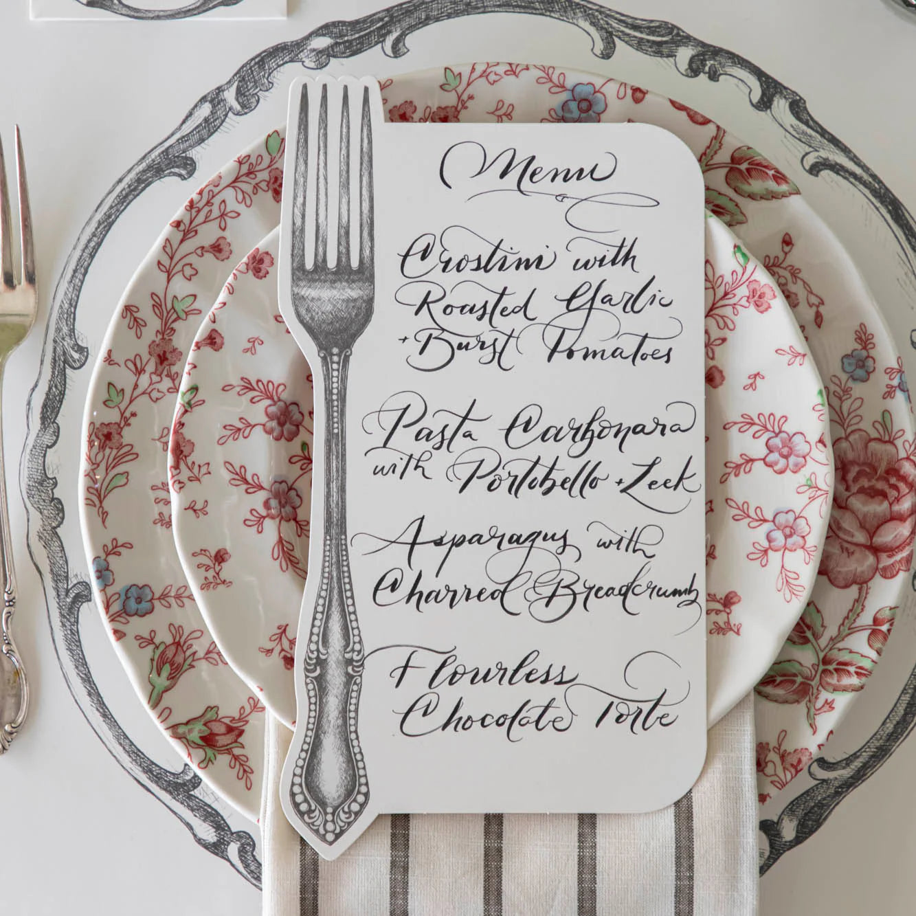 Vintage Fork Table Card