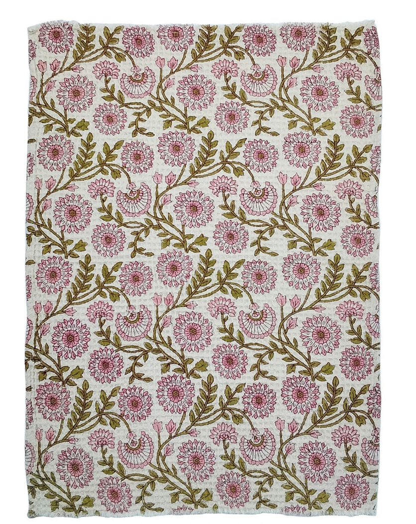 Botanical Print Cotton Throw