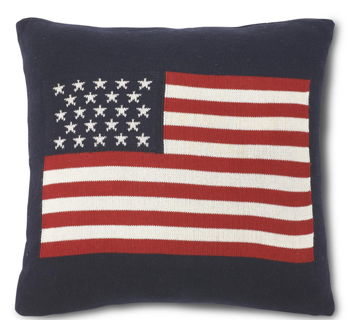 20" Navy Blue Cotton Knit American Flag Pillow
