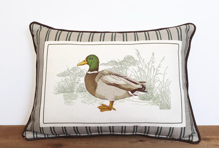 Stripe Mallard Duck Pillow