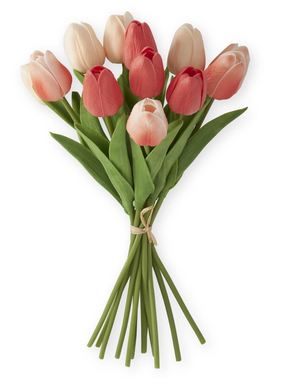 Coral & Peach Real Touch Mini Tulip Bundle 13" (12 Stems)
