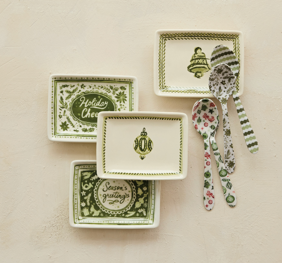 Green Mini Holiday Dish Trays