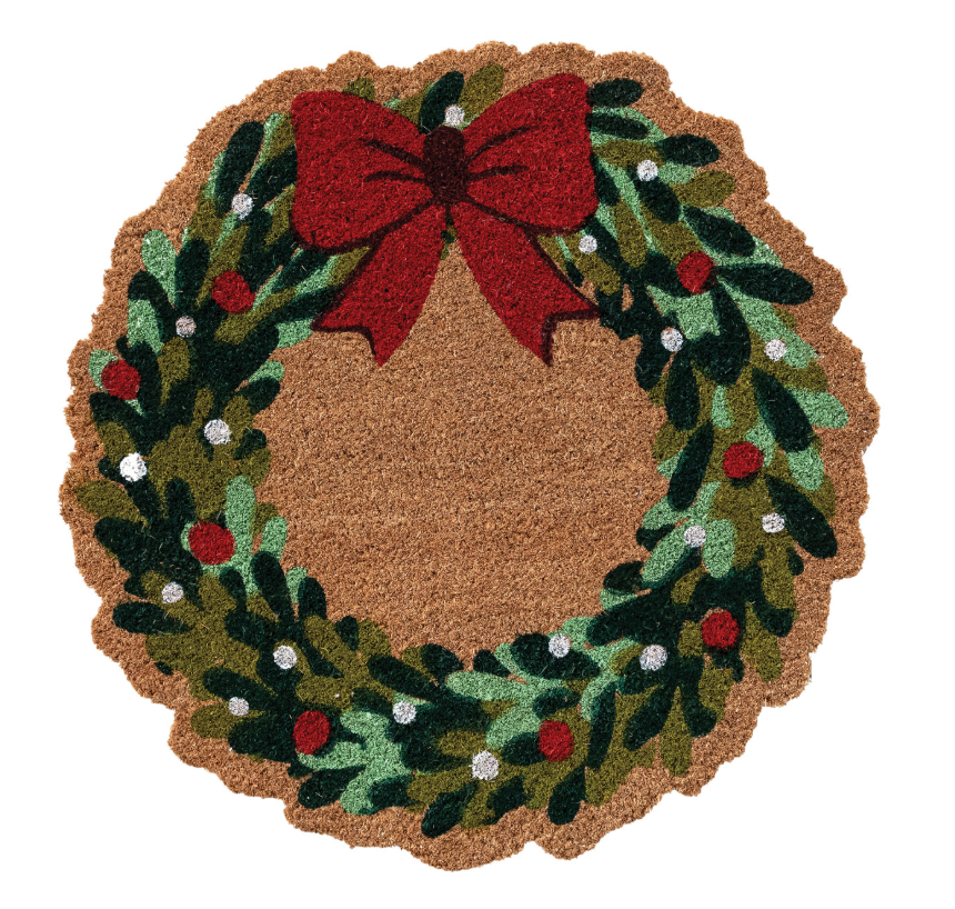 Natural Coir Wreath Shaped Doormat