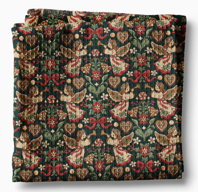 Christmas Victorian Angel Waffle Weave Towel