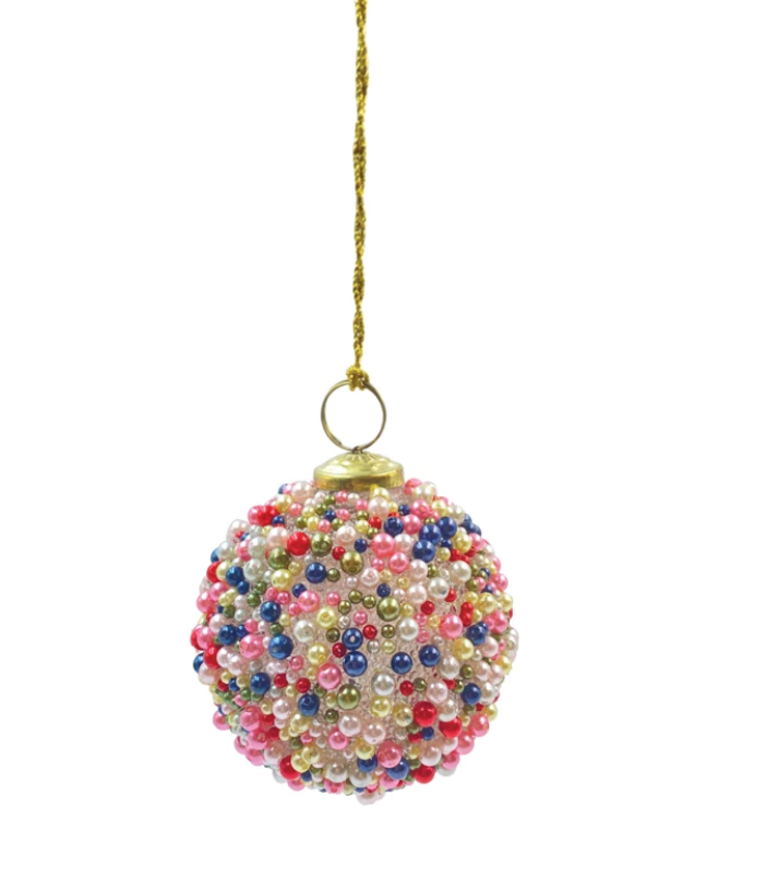 Beaded Glass Ball Ornament