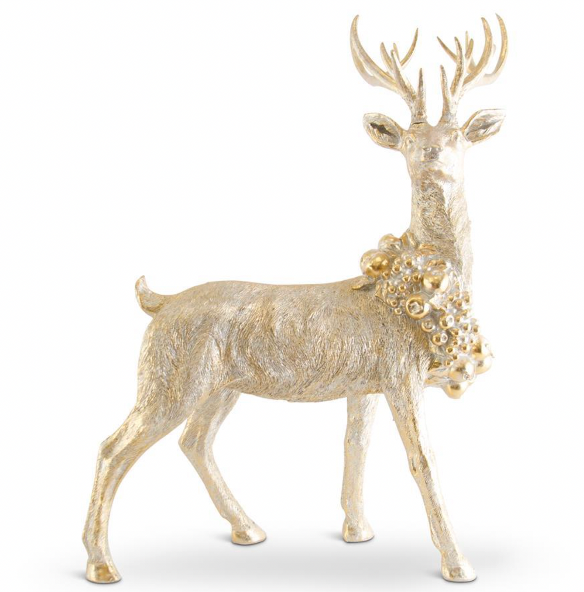 40" Antique Gold Resin Deer Standing