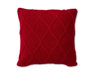 Red Diamond Knit Pillow