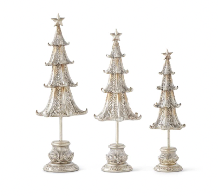 Champagne Christmas Tree on Spindle Base