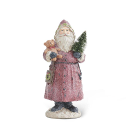 Vintage Glittered Santa Bearing Gifts