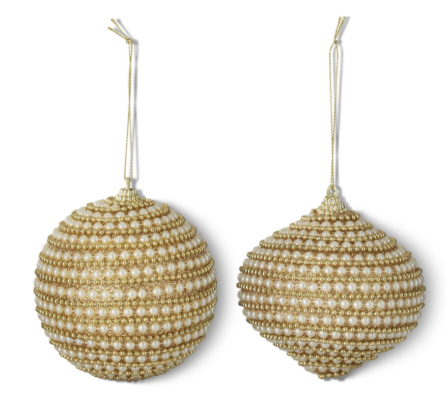 Gold & Pearl Bead Ornament
