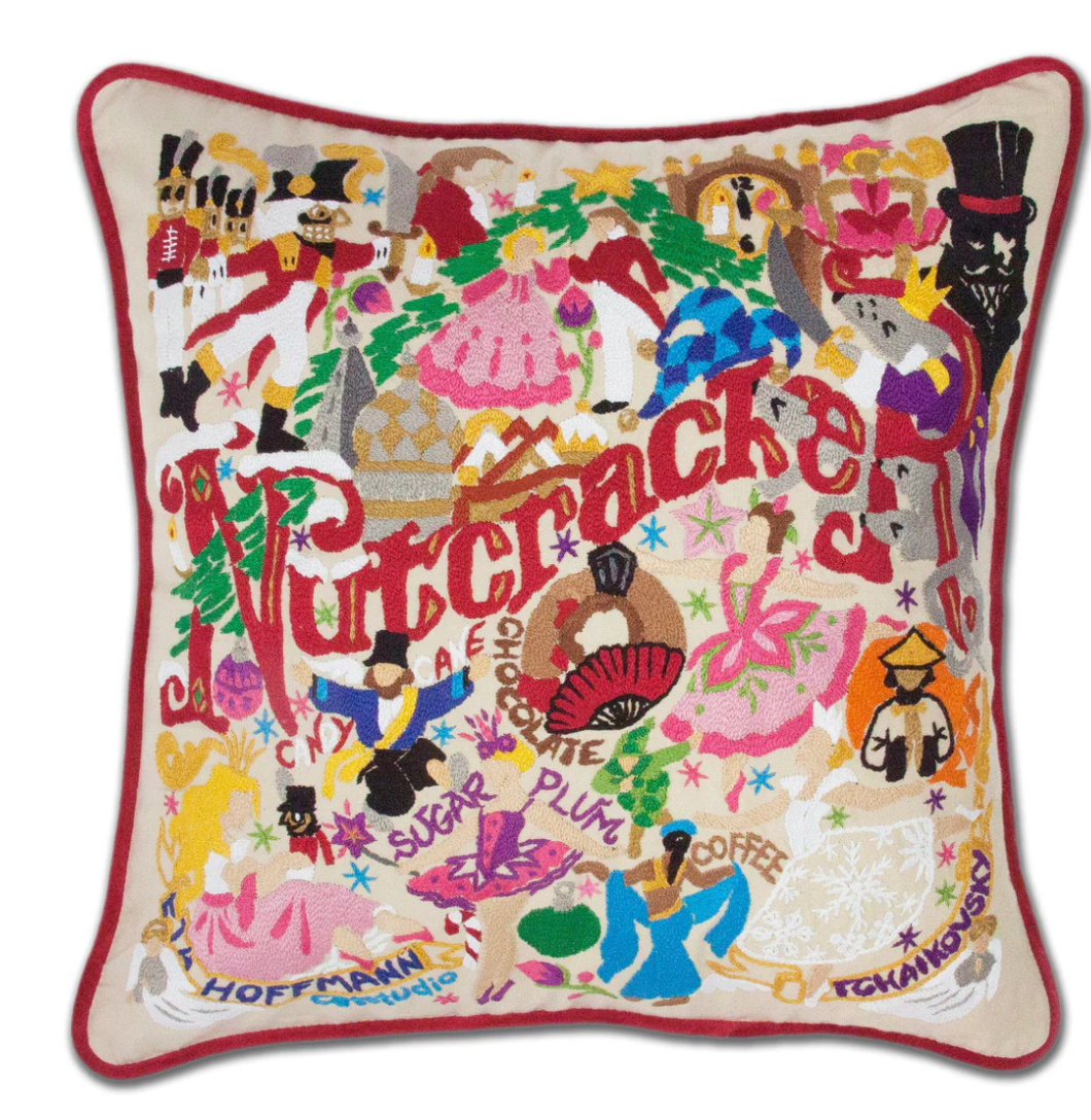 Nutcracker Hand Embroidered Pillow