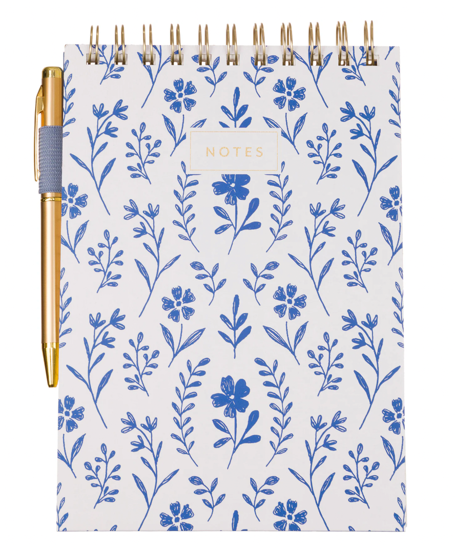 Blue Steno Pad with Gold Pen