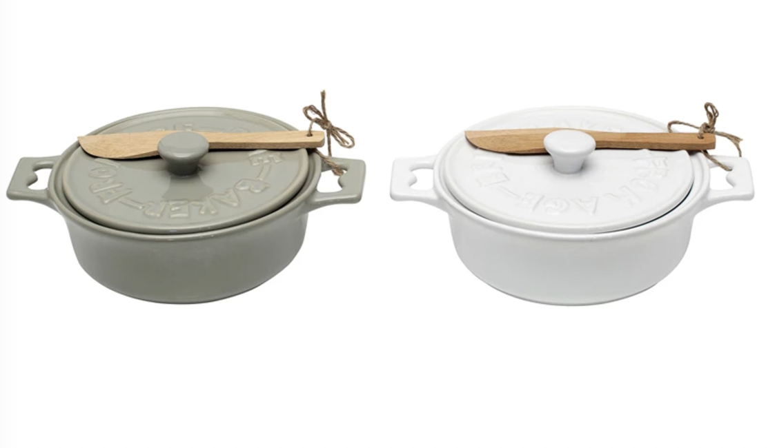 Brie Baker with Lid and Spreader