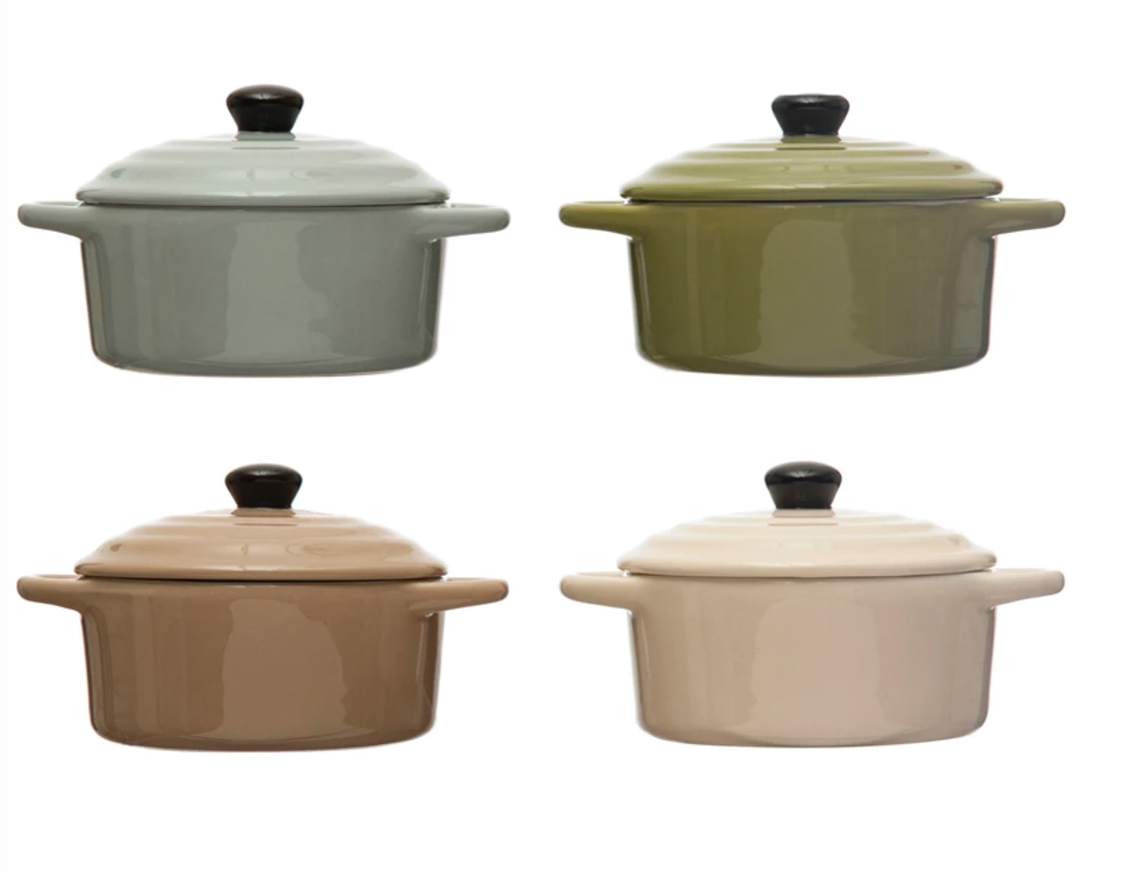Stoneware Mini Baker w/ Lid