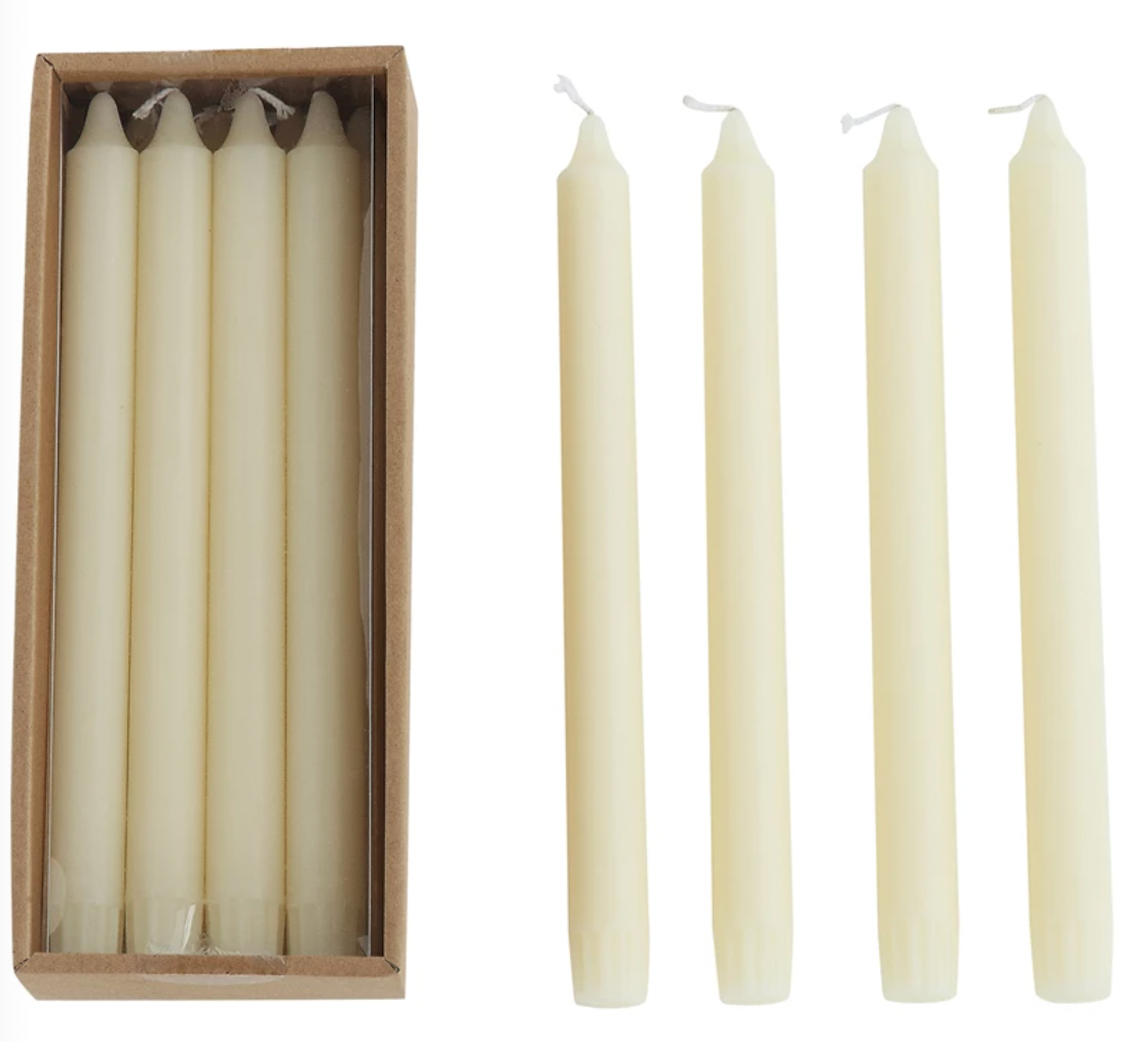 Unscented Taper Candles In Box, Set of 12