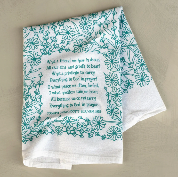 What A Friend Hymn Tea Towel