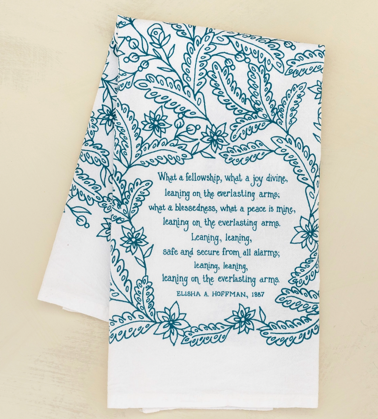 Leaning on the Everlasting Arms Tea Towel