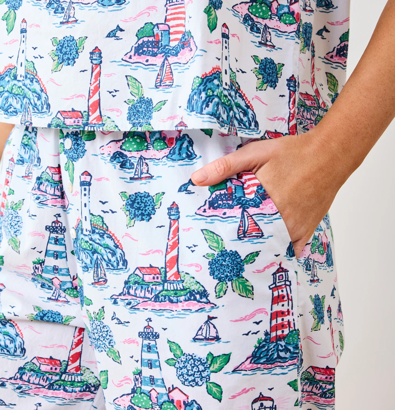 Lighthouse Keeper Pintuck Cropped Set