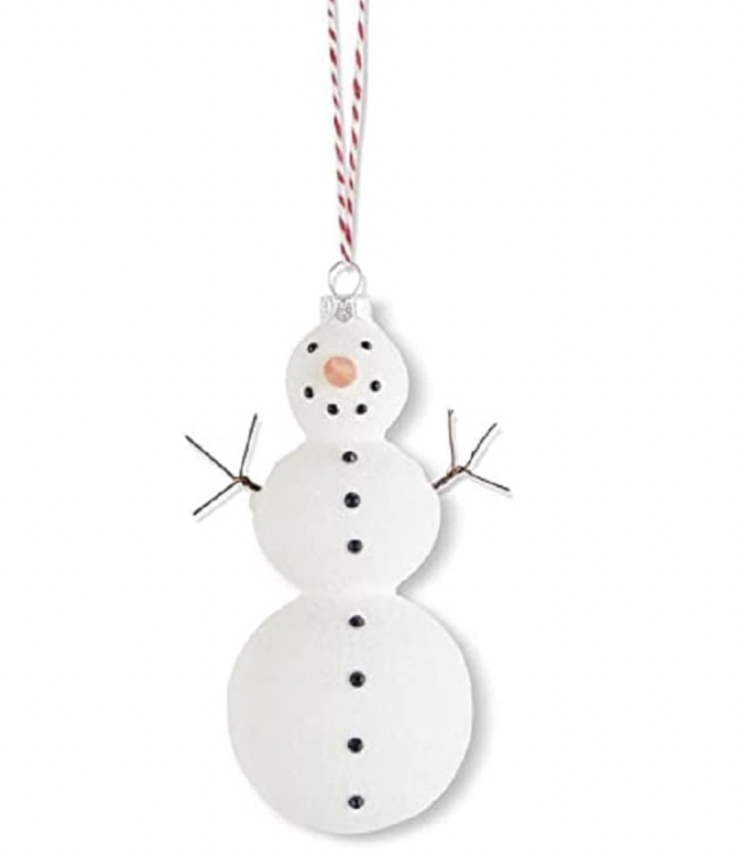 5.5" Glass Snowman w/ Black Detail & Posable Arms