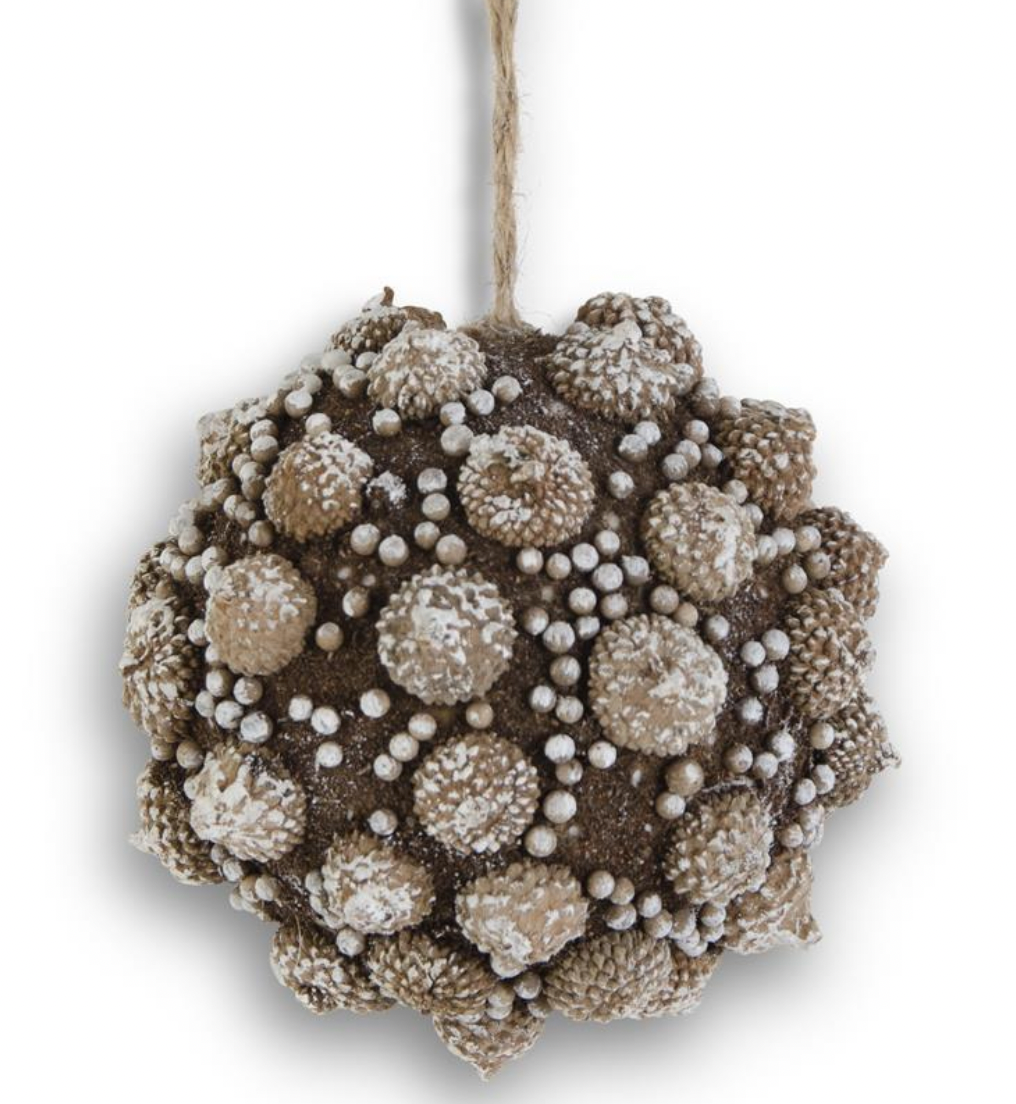 4.5" Brown Acorn Cap Ball Ornament