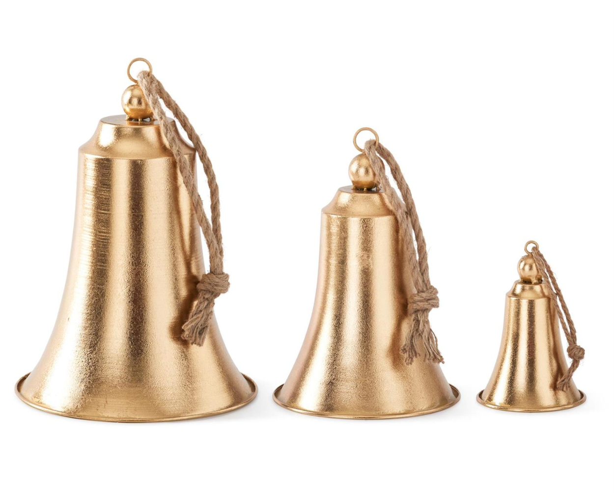 Gold Metal Bells w/Rope Hangar