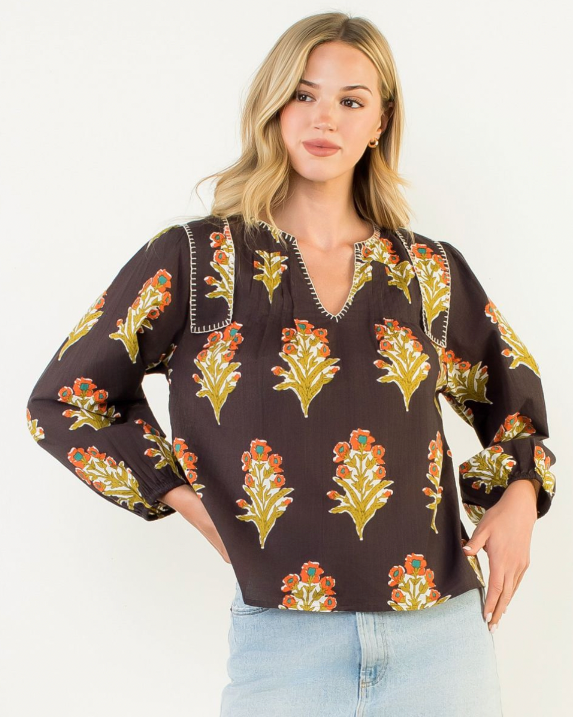 Espresso Bloom Top