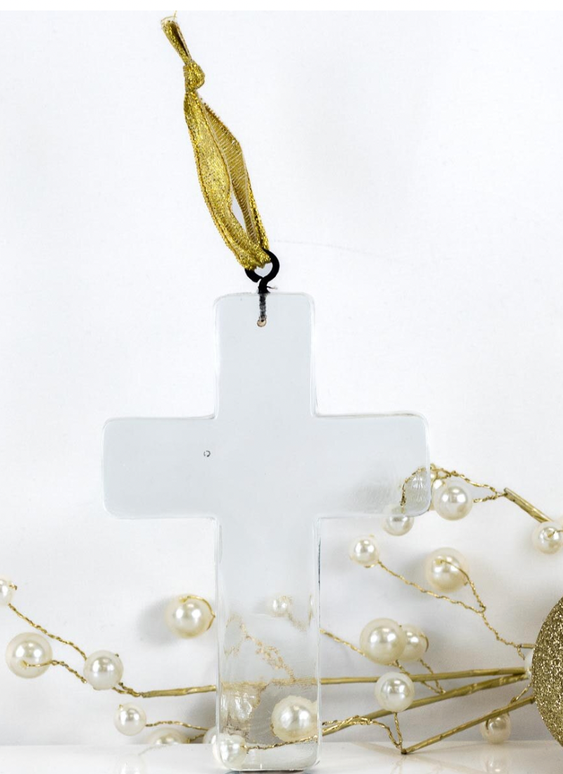 Cross Glass Ornament