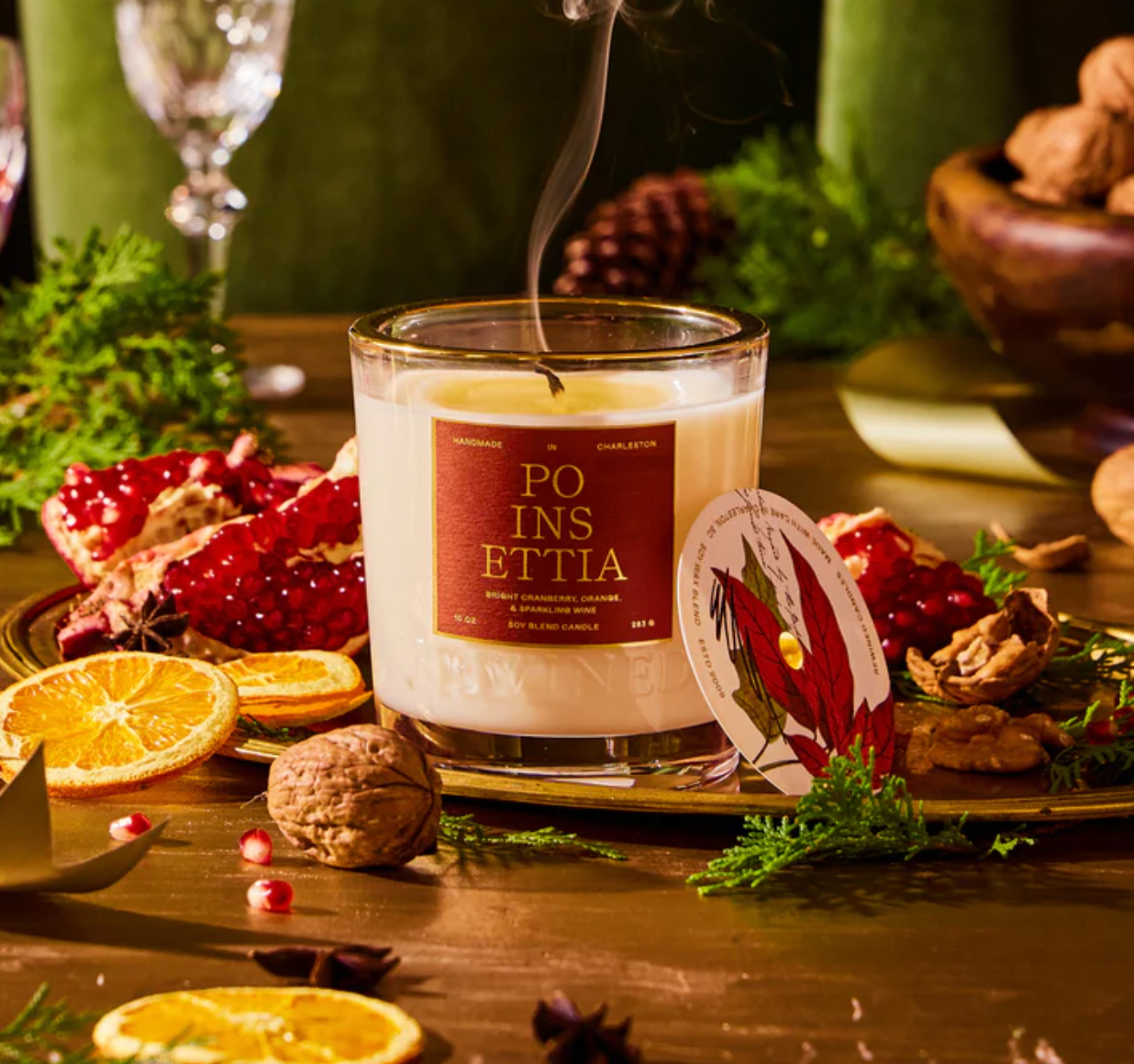 Poinsettia Candle
