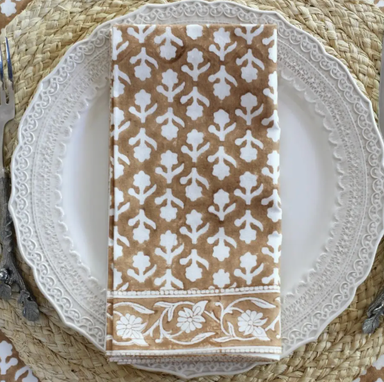 Block Printed Table Napkins Set of 4