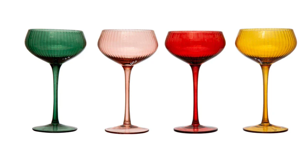 Colored Champagne Coupes