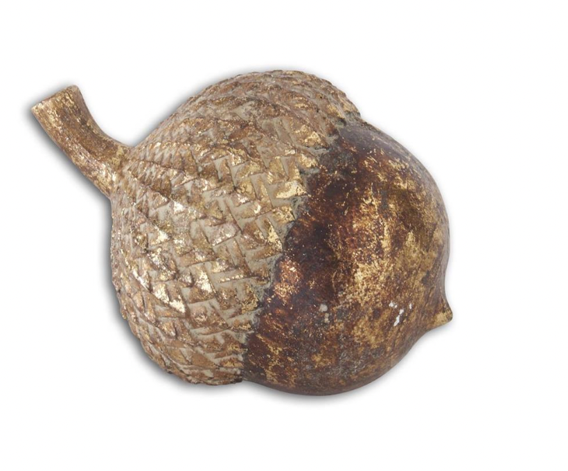3" Gold Gilded Resin Acorn
