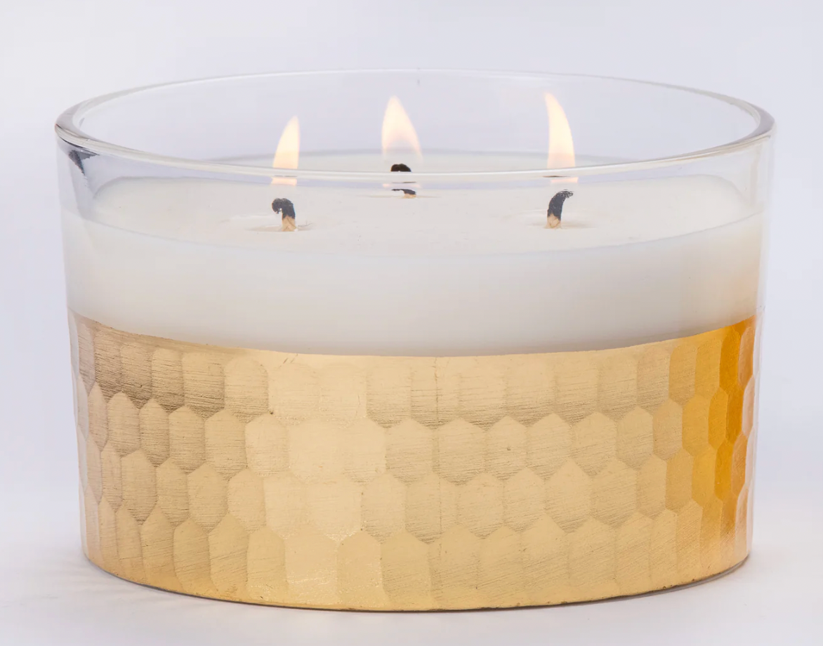 Siberian Fir 18oz 3-Wick Gold Metallic