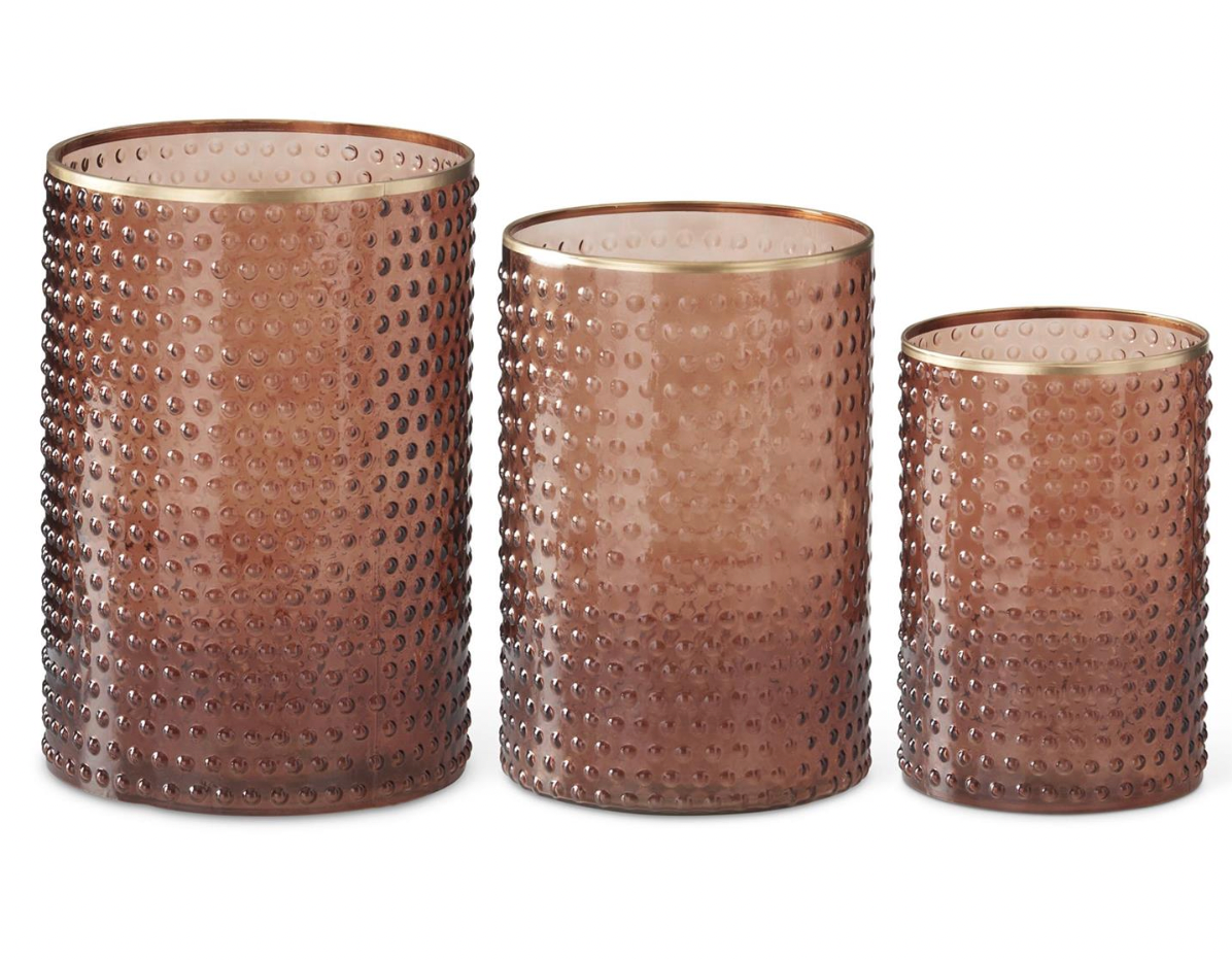 Brown Embossed Container w/ Gold Rim