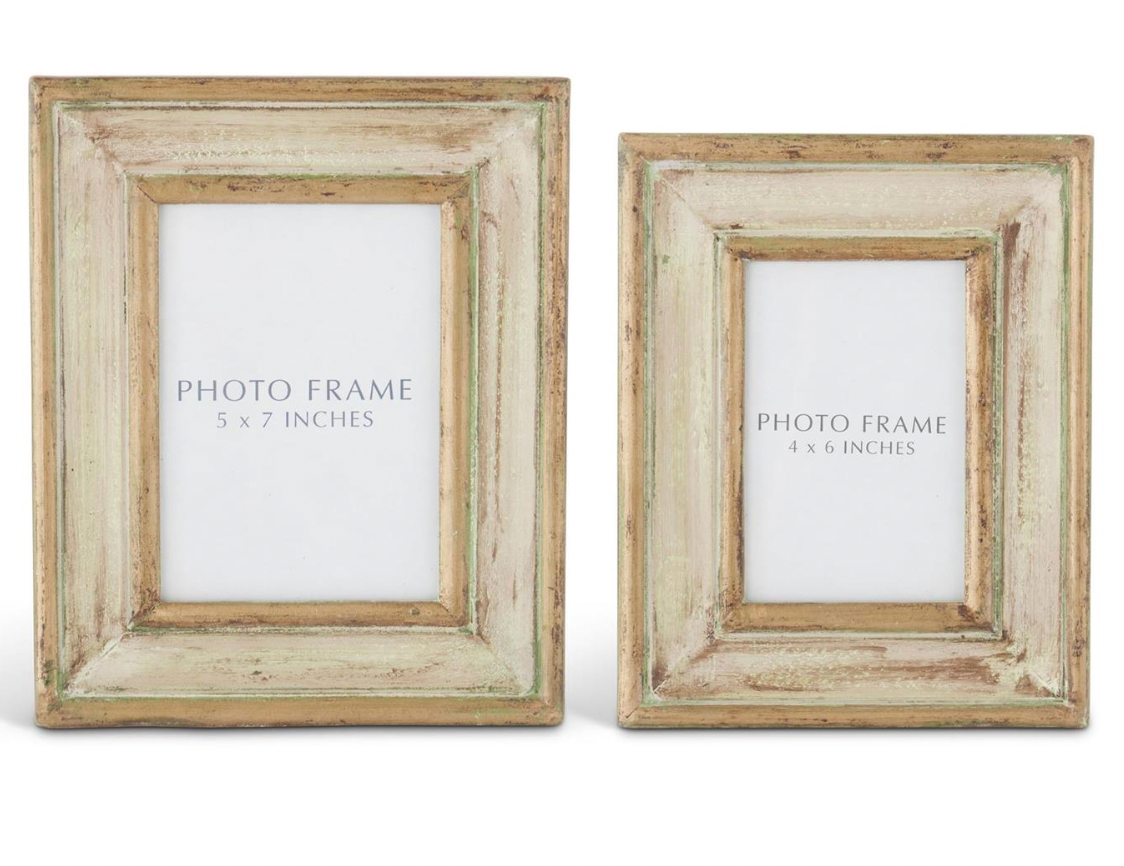 Green Carved Wood Frame