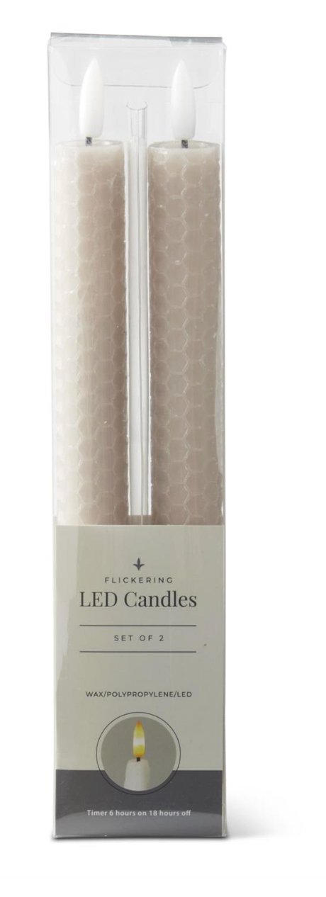 Honeycomb LED Taper Candlesticks