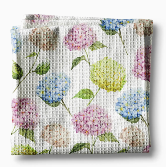 Hydrangea Flower Chinoiserie Kitchen Towel
