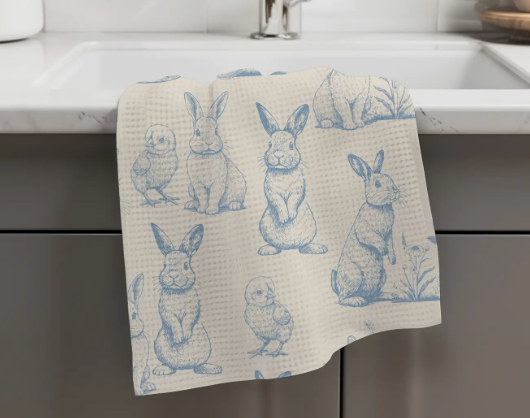 Easter Bunny Rabbit Kitchen Towel