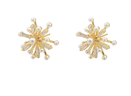 Pearl Starburst Stud Earring