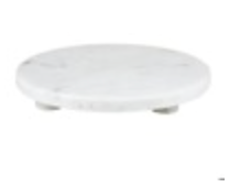 10" White Marble Stacked Tray