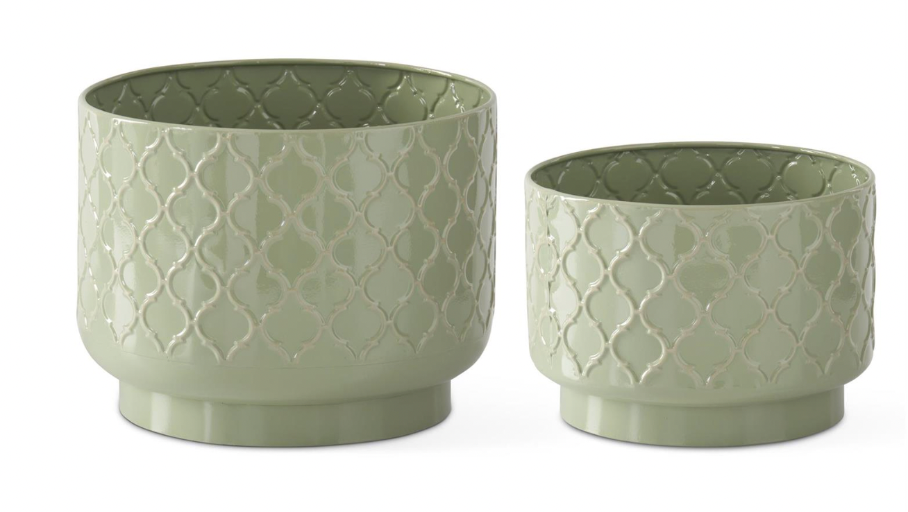 Sage Green & Taupe Pot