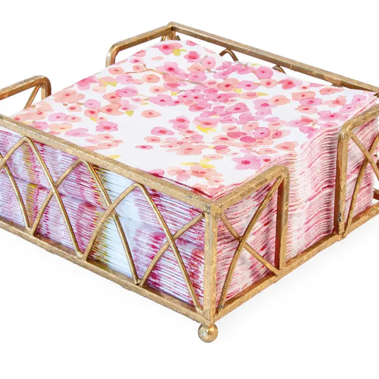 Cocktail Napkin Metal Caddy Arch Gold Leaf