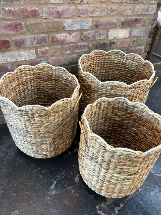 Scalloped Woven Basket