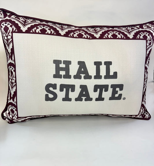 Hail State Scalloped Pillow