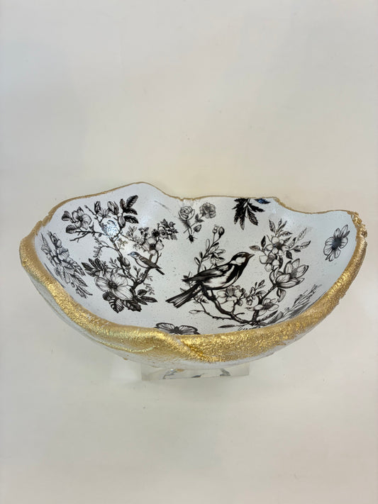 Black & White Acryic Bottom Bowl